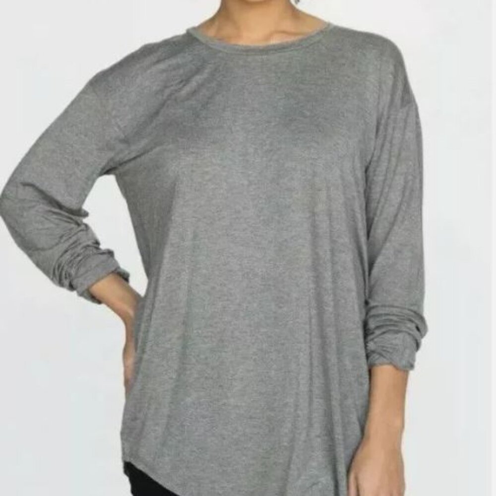 NWT Agnes & Dora Long Sleeve Easy Tee in Heather Grey